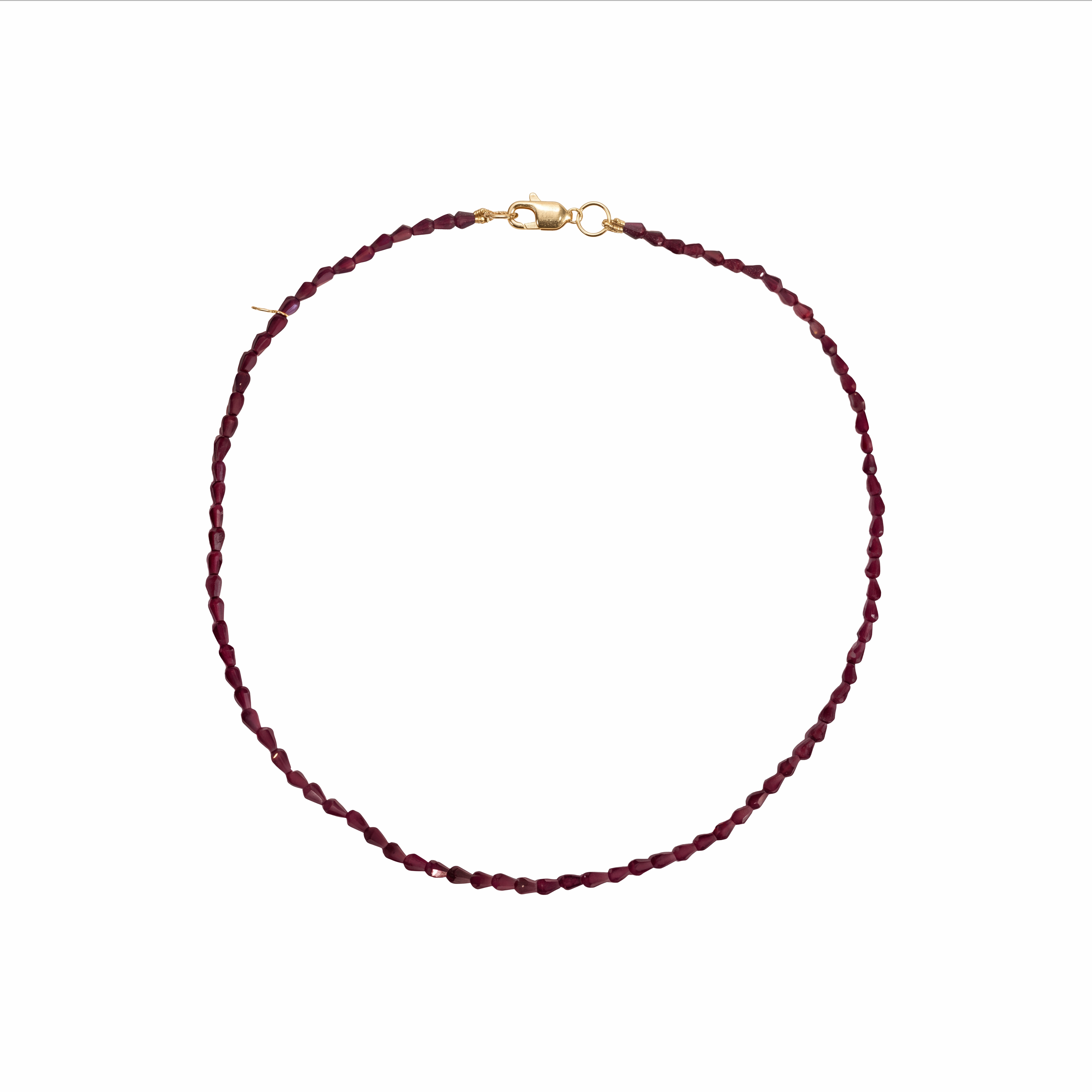 Colar em Granadas 40cm em Ouro 18K