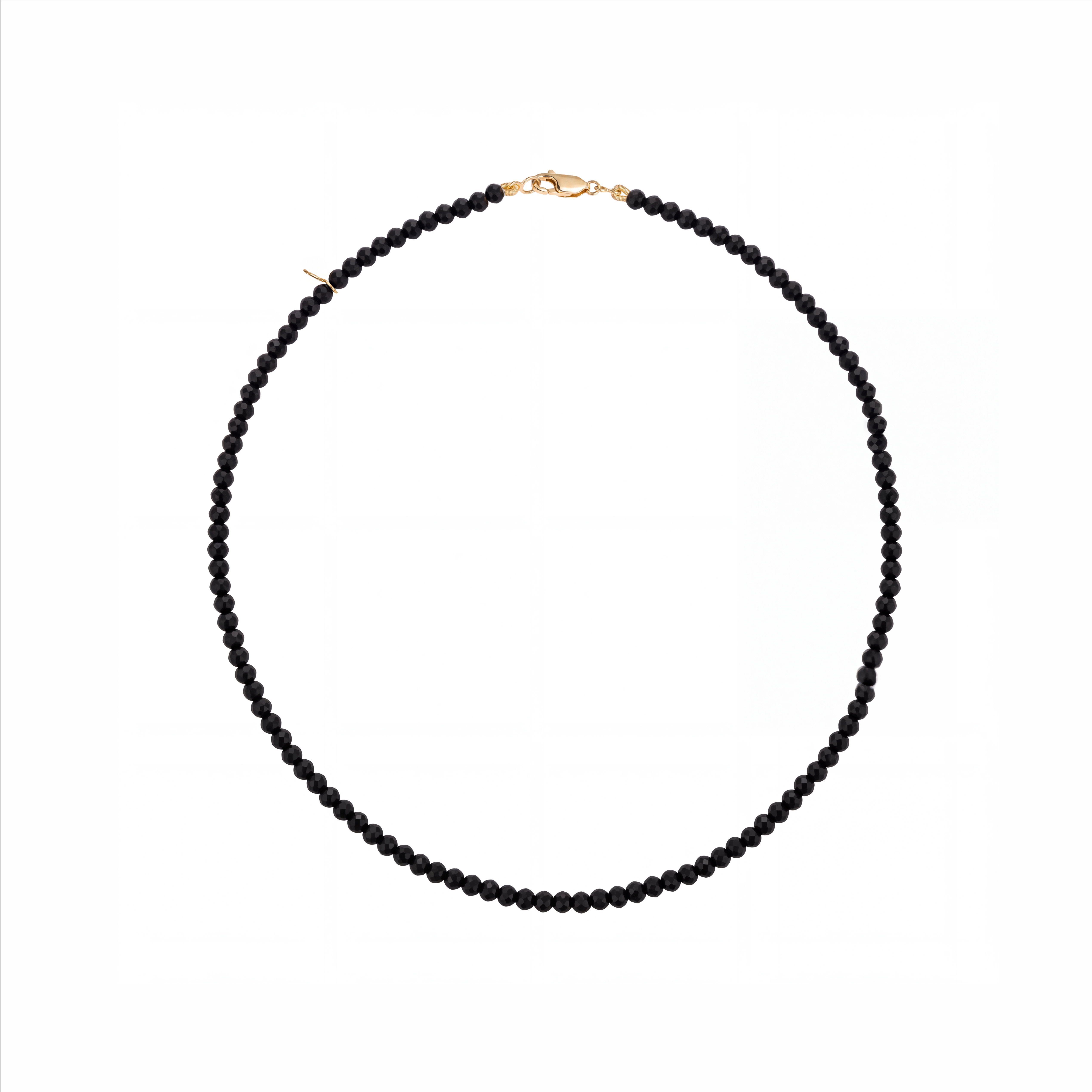 Colar Ônix 45cm em Ouro 18K
